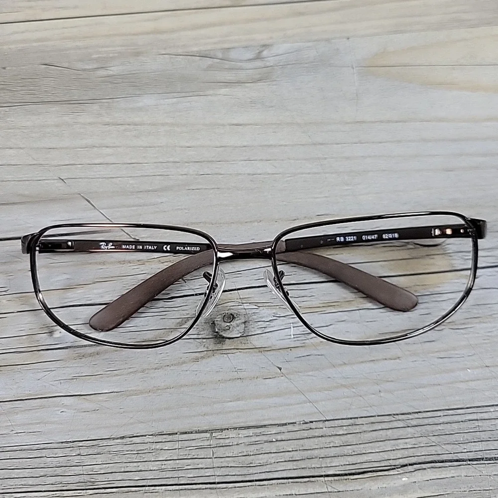 Ray-Ban RB 3221 014/47 Sunglasses Frames Italy Brown Gunmetal Full Rim 62-16‎